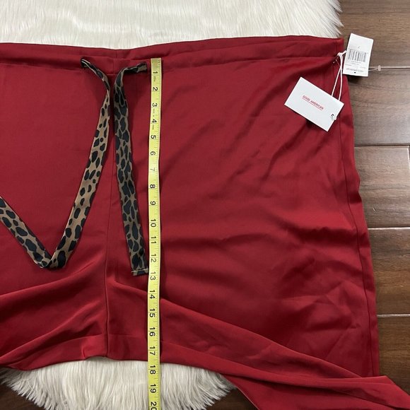 Good American Women's Size 7 / US 4X Red Satin Pajama Sleep Set Pants Top - Picture 4 of 13
